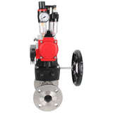 Robinet à boisseau sphérique en acier inoxydable Elephant ksfpt-316-180-da-4m310-24v-hdm-afc2000, matériau du corps - acier inoxydable AISI 316, matériau de la bille - acier inoxydable AISI 316, joint - PTFE, actionné par actionneur pneumatique
