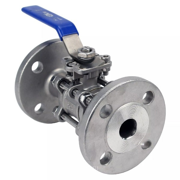 Ball Valves Elephant BV3232P(3pc)-FP-F-ISO-H, flanged, body - 316 stainless steel, full bore, sealing - PTFE, with handle