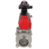Robinet à boisseau sphérique en acier inoxydable Elephant kshpp-316200-da-apl210n, matériau du corps - acier inoxydable AISI 316, matériau de la bille - acier inoxydable AISI 316, joint - PTFE, actionné par actionneur pneumatique