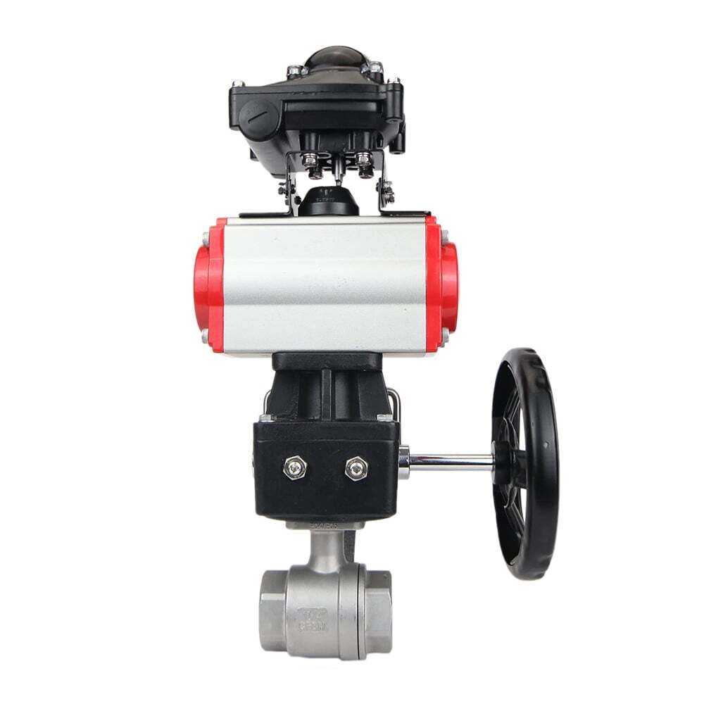 Robinet à boisseau sphérique en acier inoxydable Elephant kshmp316-elephant-da-apl210n-hdm, matériau du corps - acier inoxydable AISI 316, matériau de la bille - acier inoxydable AISI 316, joint - PTFE, actionné par actionneur pneumatique