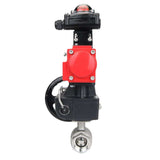 Robinet à boisseau sphérique en acier inoxydable Elephant kshmp316-elephant-da-apl210n-hdm, matériau du corps - acier inoxydable AISI 316, matériau de la bille - acier inoxydable AISI 316, joint - PTFE, actionné par actionneur pneumatique