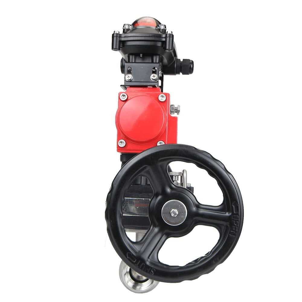 Robinet à boisseau sphérique en acier inoxydable Elephant kshmp316-elephant-da-apl210n-hdm, matériau du corps - acier inoxydable AISI 316, matériau de la bille - acier inoxydable AISI 316, joint - PTFE, actionné par actionneur pneumatique