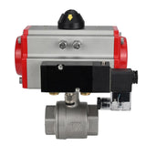 Robinet à boisseau sphérique en acier inoxydable Elephant kshmp316-elephant-da-4m310-110/220v, matériau du corps - acier inoxydable AISI 316, matériau de la bille - acier inoxydable AISI 316, joint - PTFE, actionné par actionneur pneumatique