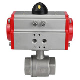 Robinet à boisseau sphérique en acier inoxydable Elephant kshmp316-elephant-sa, matériau du corps - acier inoxydable AISI 316, matériau de la bille - acier inoxydable AISI 316, joint - PTFE, actionné par actionneur pneumatique