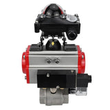Stainless steel ball valve Elephant BVMP.316.230-ISO 914 PSI, threaded, full port, body material - stainless steel AISI 316, with double-acting pneumatic actuator Elephant DA, pneumatic distributor 4M310-08 24V, limit switch block APL-410N EX
