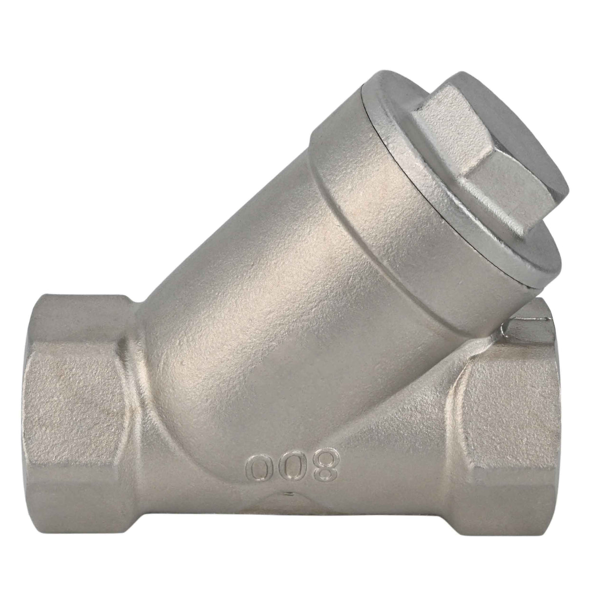 Clapet anti-retour à ressort Elephant VCSY3131P-T en forme de Y, matériau du corps - Acier inoxydable AISI 304, matériau du corps de verrouillage - Acier inoxydable 304, joint - PTFE, fileté