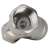 Clapet anti-retour à ressort Elephant VCSY3131P-T en forme de Y, matériau du corps - Acier inoxydable AISI 304, matériau du corps de verrouillage - Acier inoxydable 304, joint - PTFE, fileté