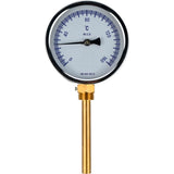 Thermomètres radiaux bimétalliques Elephant TB-301-R2.5 PN16, acier inoxydable, longueur de la partie immergée 46-100 mm, classe de précision - 2,5