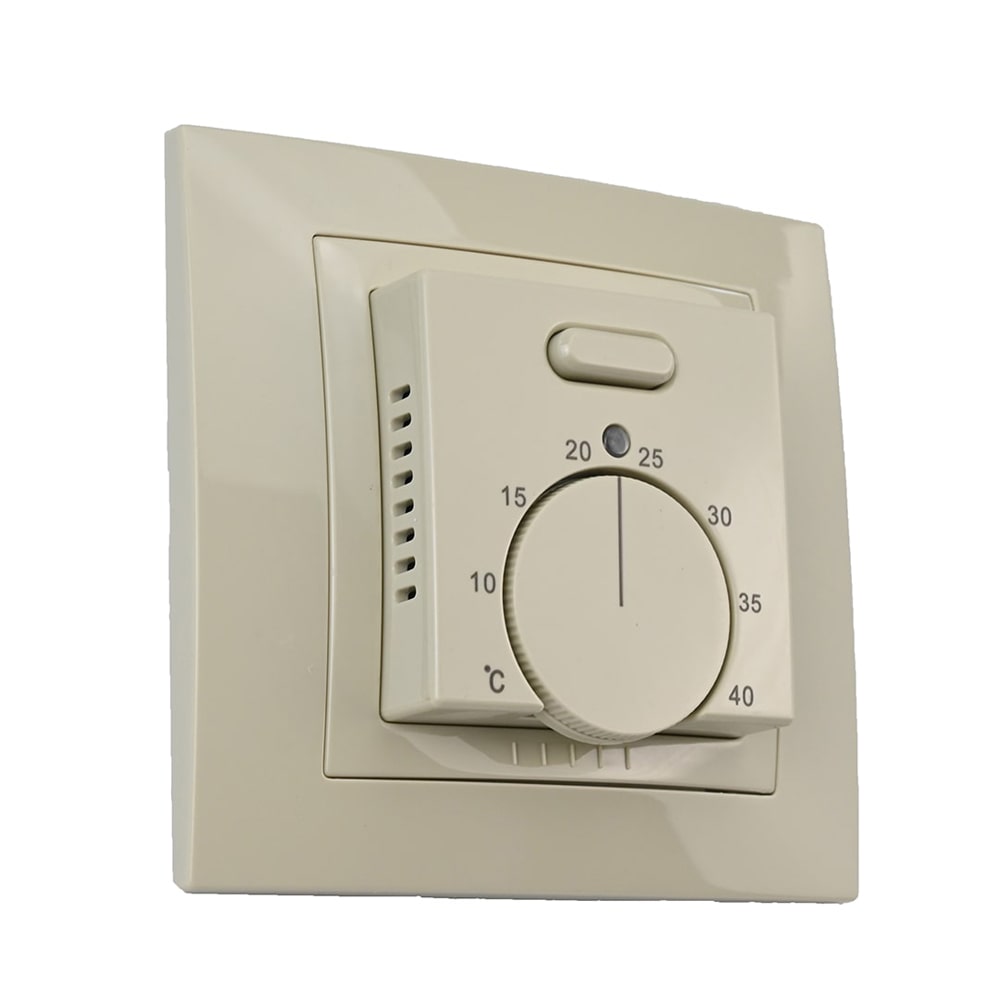 Thermostat de chauffage au sol Elephant T03SM, matériau du corps - plastique, couleur - beige, commande manuelle