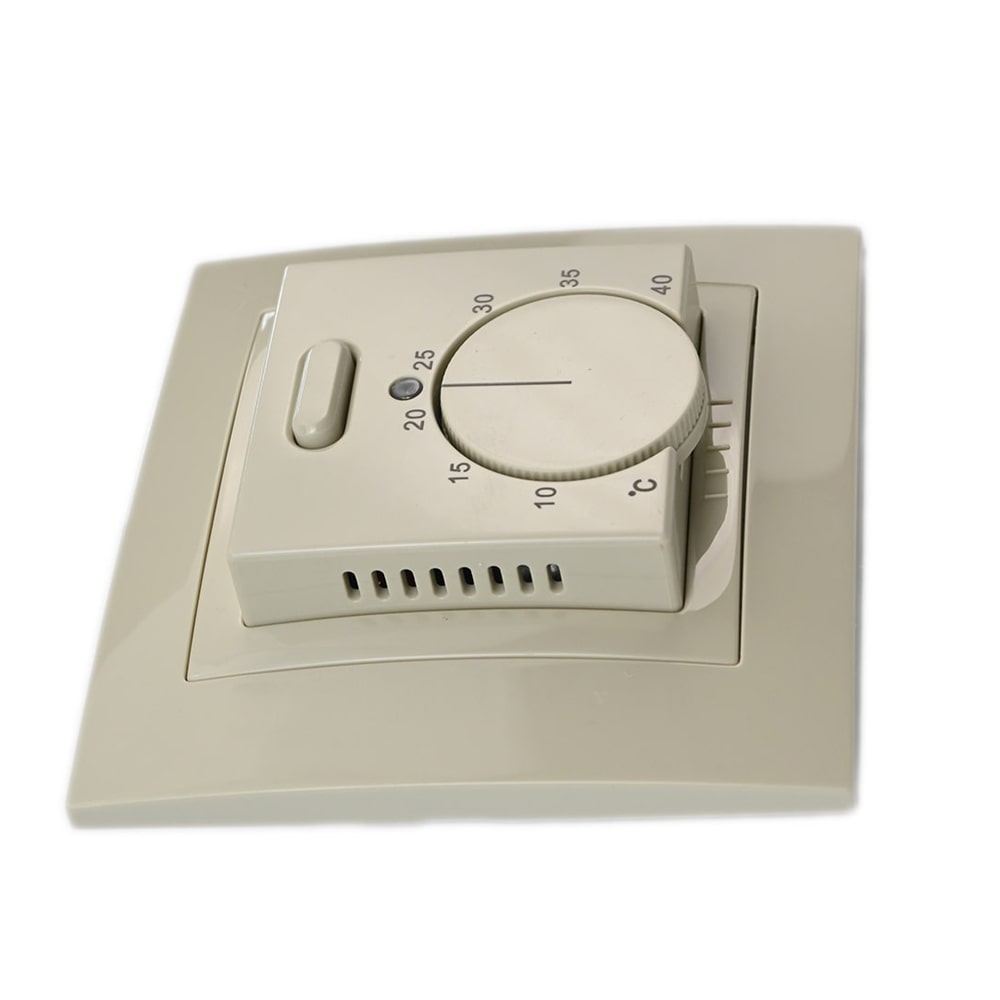 Thermostat de chauffage au sol Elephant T03SM, matériau du corps - plastique, couleur - beige, commande manuelle