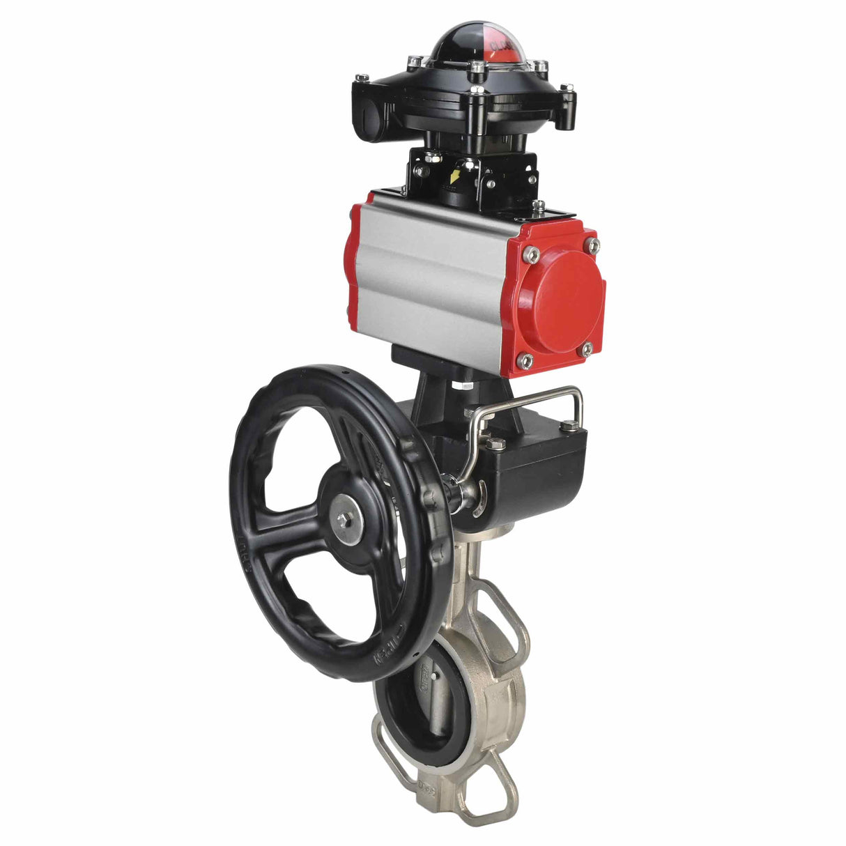 Vanne papillon d'eau Elephant 316l-316l-epdm-da-4M310-110/220-apl210n-gm, matériau du corps - acier inoxydable AISI 316L, matériau du disque - acier inoxydable AISI 316L, joint - EPDM, actionné par actionneur pneumatique