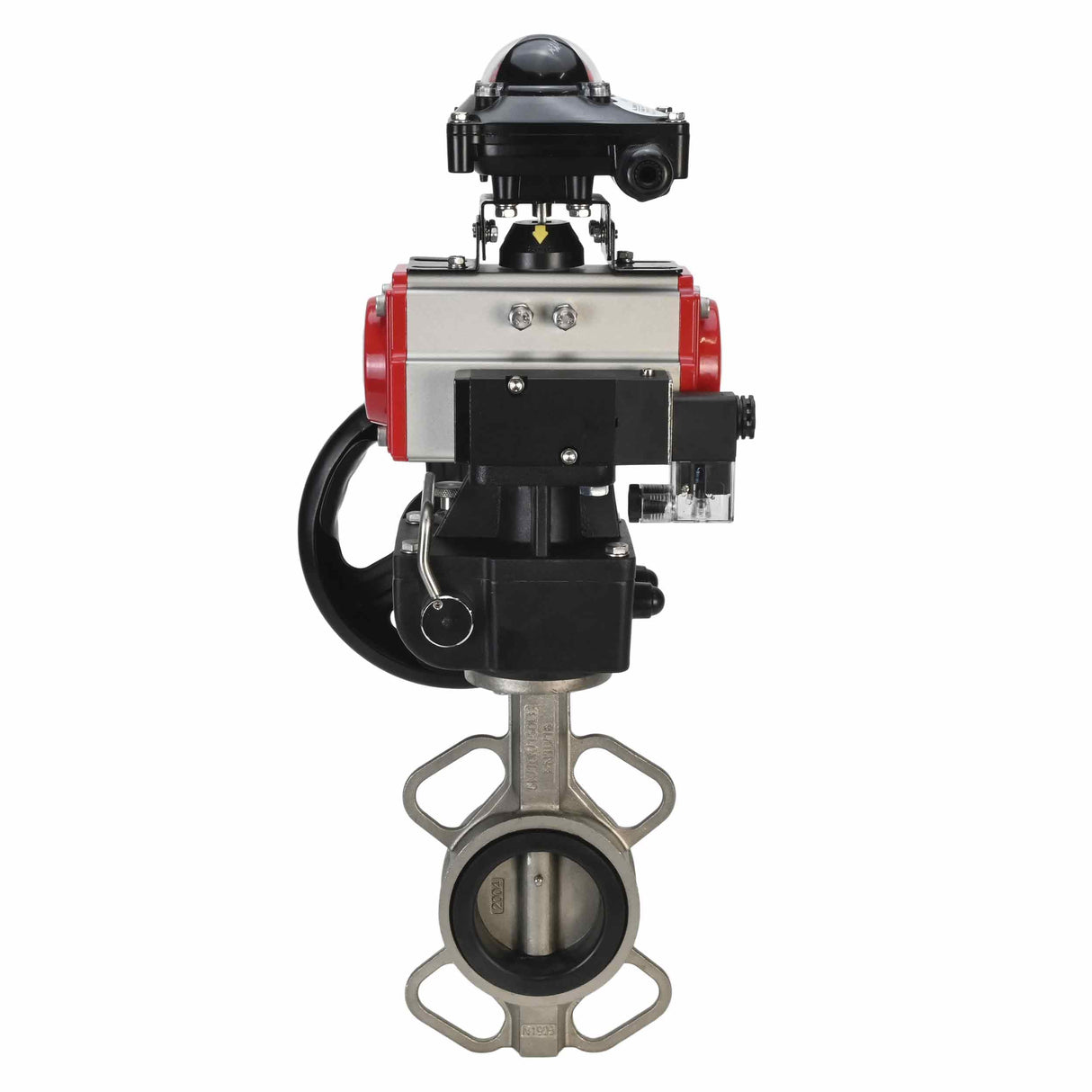 Vanne papillon d'eau Elephant 316l-316l-epdm-da-4M310-110/220-apl210n-gm, matériau du corps - acier inoxydable AISI 316L, matériau du disque - acier inoxydable AISI 316L, joint - EPDM, actionné par actionneur pneumatique