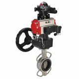 Vanne papillon d'eau Elephant 316l-316l-epdm-da-4M310-110/220-apl210n-gm, matériau du corps - acier inoxydable AISI 316L, matériau du disque - acier inoxydable AISI 316L, joint - EPDM, actionné par actionneur pneumatique