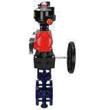 Vanne papillon d'eau Elephant WBV3EX-3432M-1W-F-ISO, matériau du corps - Acier au carbone, matériau du disque - Acier inoxydable AISI 316, joint - Métal, actionneur pneumatique PA-DA double action, 4M310-08 220V, BKV APL-510N EX, volant MON, BPV AFC2000