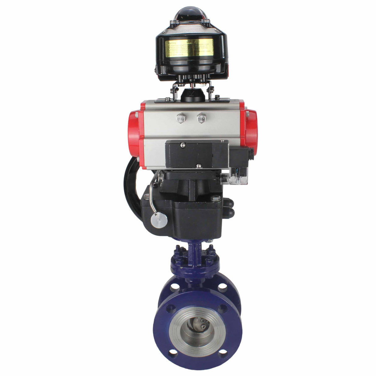 Vanne papillon d'eau Elephant WBV3EX-3432M-1W-F-ISO, matériau du corps - Acier au carbone, matériau du disque - Acier inoxydable AISI 316, joint - Métal, actionneur pneumatique PA-DA double action, 4M310-08 24V, BKV APL-510N EX, volant MON