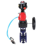 Vanne papillon d'eau Elephant WBV3EX-3432M-1W-F-ISO, matériau du corps - Acier au carbone, matériau du disque - Acier inoxydable AISI 316, joint - Métal, actionneur pneumatique PA-DA double action, 4V320-10 220V, BKV APL-510N EX, volant MON