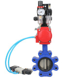 Vanne papillon d'eau Elephant WBV1616E-2W-Fb-H, matériau du corps - fonte QT450, matériau du disque - fonte QT450, joint - EPDM, actionneur pneumatique PA-DA double action, 4V320-08 220V, BKV APL-210N BPV AFC2000