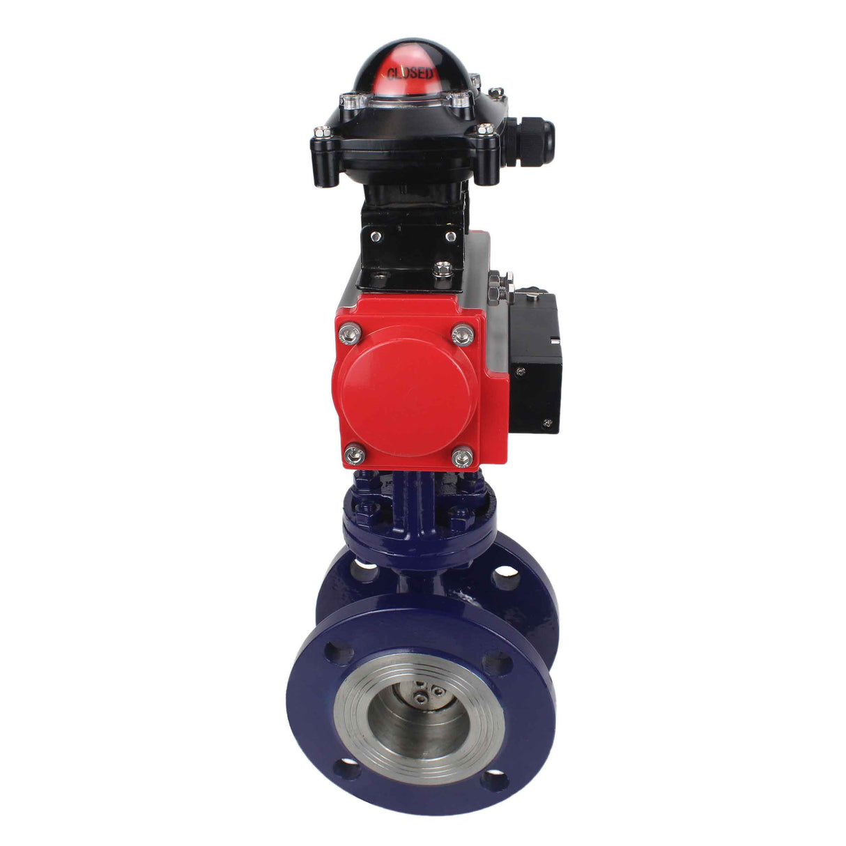 Vanne papillon d'eau Elephant WBV3EX-3432M-1W-F-ISO, matériau du corps - Acier au carbone, matériau du disque - Acier inoxydable AISI 316, joint - Métal, actionneur pneumatique PA-SA avec ressorts de rappel, 4M310-08 24V, BKV APL-210N