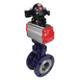 Vanne papillon d'eau Elephant WBV3EX-3432M-1W-F-ISO, matériau du corps - Acier au carbone, matériau du disque - Acier inoxydable AISI 316, joint - Métal, actionneur pneumatique PA-SA avec ressorts de rappel, 4M310-08 24V, BKV APL-210N