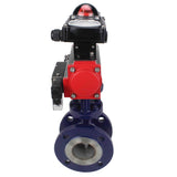 Vanne papillon d'eau Elephant WBV3EX-3432M-1W-F-ISO, matériau du corps - Acier au carbone, matériau du disque - Acier inoxydable AISI 316, joint - Métal, actionneur pneumatique PA-SA avec ressorts de rappel, 4M310-08 24V, BKV APL-210N