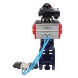 Vanne papillon d'eau Elephant WBV3EX-3432M-1W-F-ISO, matériau du corps - Acier au carbone, matériau du disque - Acier inoxydable AISI 316, joint - Métal, actionneur pneumatique PA-SA avec ressorts de rappel, 4V320-10 220V, BKV APL-210N