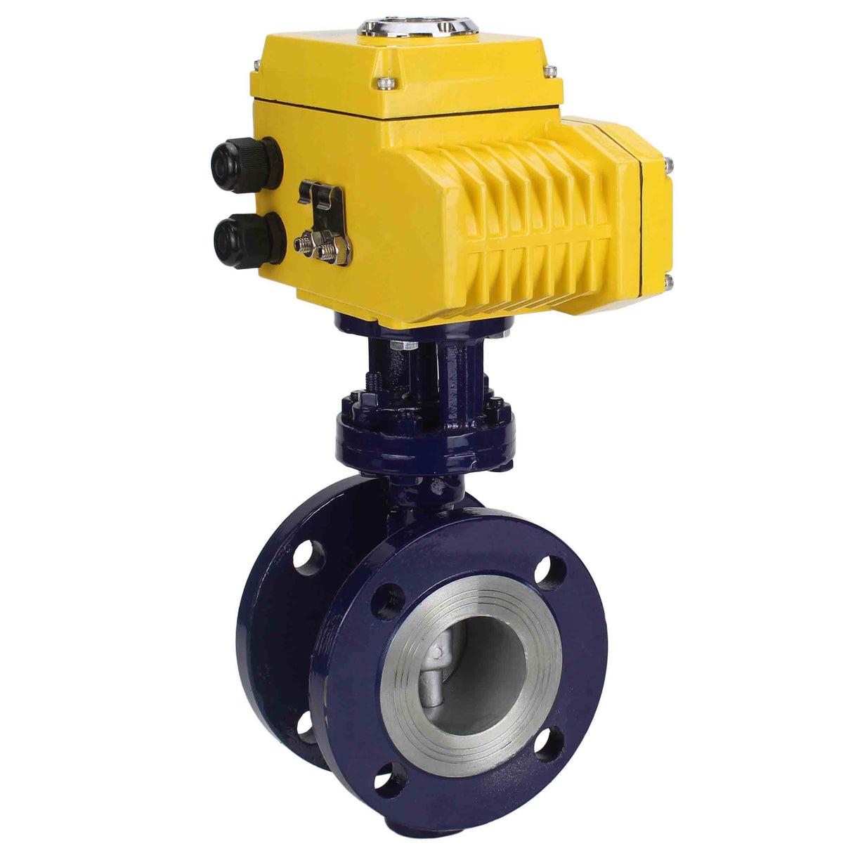 Vanne papillon d'eau Elephant WBV3EX-3432M-1W-F-ISO, matériau du corps - Acier au carbone, matériau du disque - Acier inoxydable AISI 316, joint - Métal, actionneur électrique QT-N-хEM-A1 220V