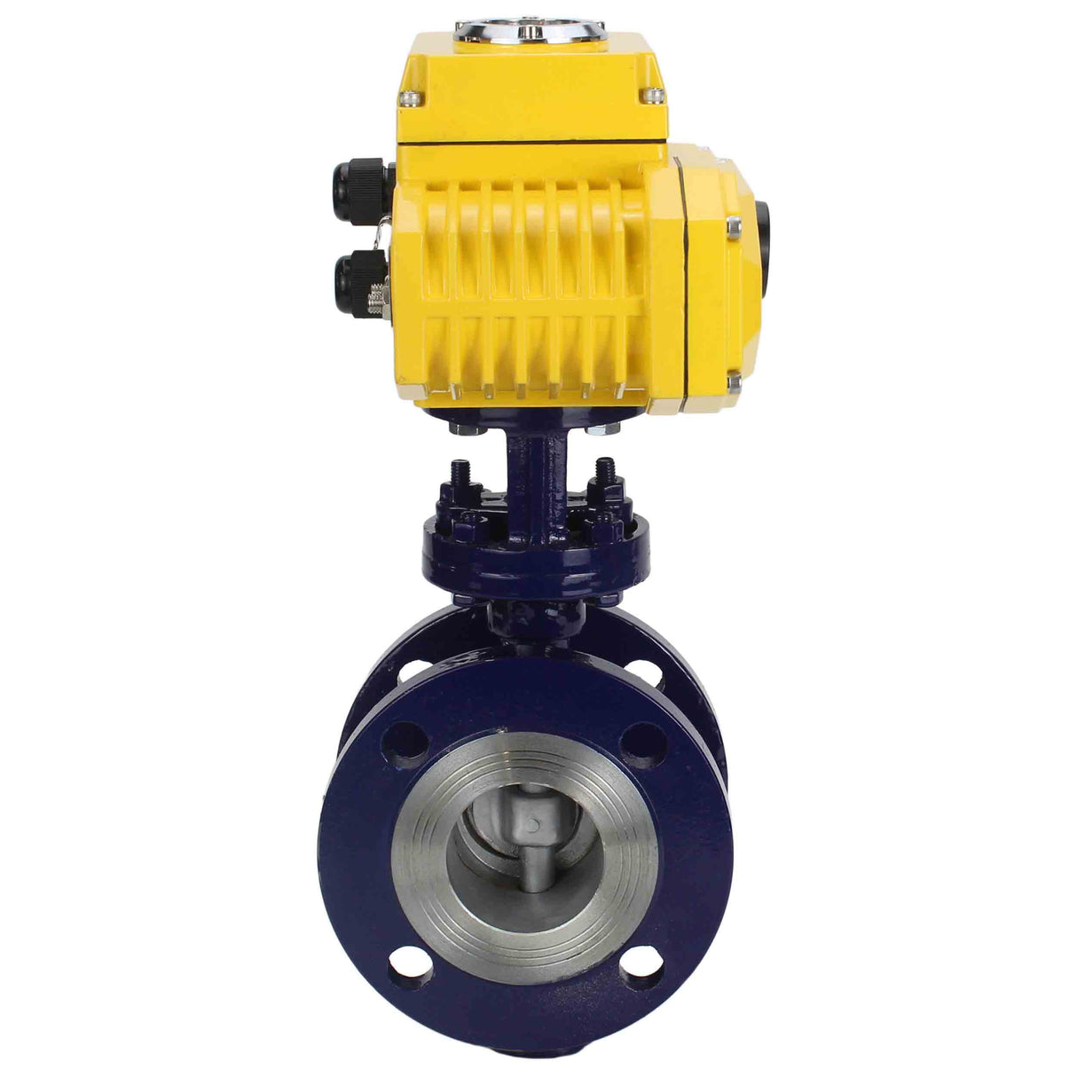Vanne papillon d'eau Elephant WBV3EX-3432M-1W-F-ISO, matériau du corps - Acier au carbone, matériau du disque - Acier inoxydable AISI 316, joint - Métal, actionneur électrique QT-N-хEM-A1 220V