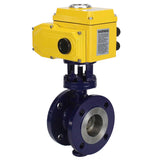 Vanne papillon d'eau Elephant WBV3EX-3432M-1W-F-ISO, matériau du corps - Acier au carbone, matériau du disque - Acier inoxydable AISI 316, joint - Métal, actionneur électrique QT-N-хEM-A1 220V