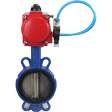 Vanne papillon d'eau Elephant WBV1413E-2W-Fb-H, matériau du corps - fonte GGG50, matériau du disque - fonte GGG40, joint - EPDM, avec actionneur pneumatique double effet PA-DA, 4V320-08 220V