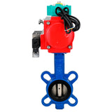 Water Butterfly Valve Elephant WBV1413E-2W-Fb-H DN40-300 16 bar body - GGG50 cast iron, disc - GGG40 cast iron, seal - EPDM, with pneumatic actuator PA-DA-XXX, pneumatic distributor 4M310-08 NAMUR 24V and ALS200D magnetic switch