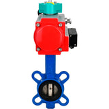 Water Butterfly Valve Elephant WBV1413E-2W-Fb-H DN40-300 16 bar body - GGG50 cast iron, disc - GGG40 cast iron, seal - EPDM, with pneumatic actuator PA-DA-XXX, pneumatic distributor 4M310-08 NAMUR 24V and ALS200D magnetic switch