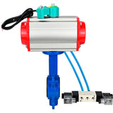 Water Butterfly Valve Elephant WBV1413E-2W-Fb-H DN40-300 16 bar body - GGG50 cast iron, disc - GGG40 cast iron, seal - EPDM, with pneumatic actuator PA-DA-XXX, pneumatic distributor 4V320-08 220V and ALS200D magnetic switch