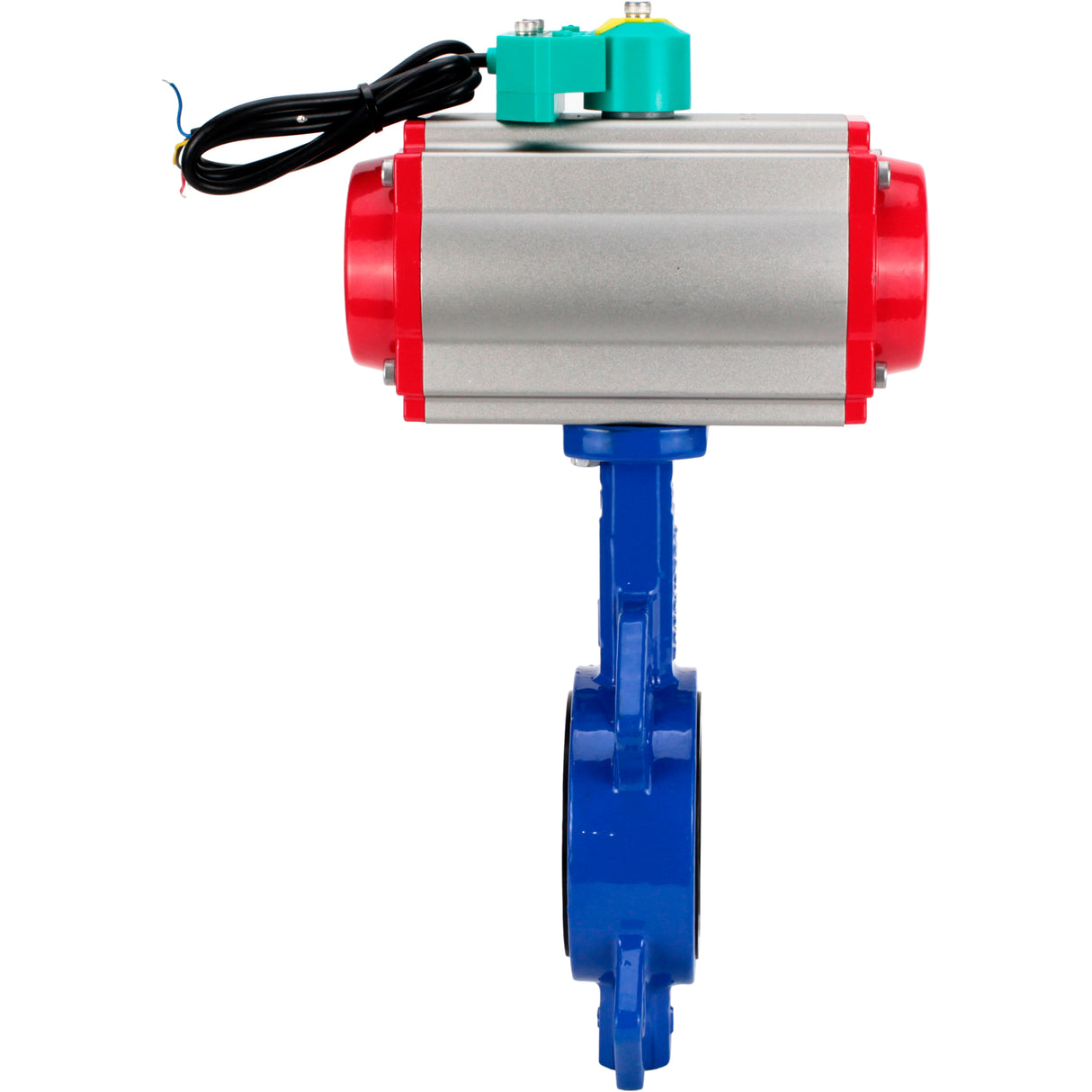 Water Butterfly Valve Elephant WBV1432N-2W-Fb-H DN40-300 16 bar body - GGG50 cast iron, disc - 316L stainless steel, seal - NBR, with pneumatic actuator PA-DA-XXX, pneumatic distributor 4M310-08 NAMUR 24V and ALS200D magnetic switch