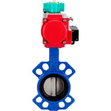 Water Butterfly Valve Elephant WBV1432N-2W-Fb-H DN40-300 16 bar body - GGG50 cast iron, disc - 316L stainless steel, seal - NBR, with pneumatic actuator PA-DA-XXX, pneumatic distributor 4M310-08 NAMUR 24V and ALS200D magnetic switch