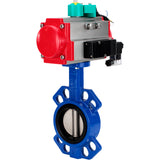 Water Butterfly Valve Elephant WBV1432N-2W-Fb-H DN40-300 16 bar body - GGG50 cast iron, disc - 316L stainless steel, seal - NBR, with pneumatic actuator PA-DA-XXX, pneumatic distributor 4M310-08 NAMUR 24V and ALS200D magnetic switch