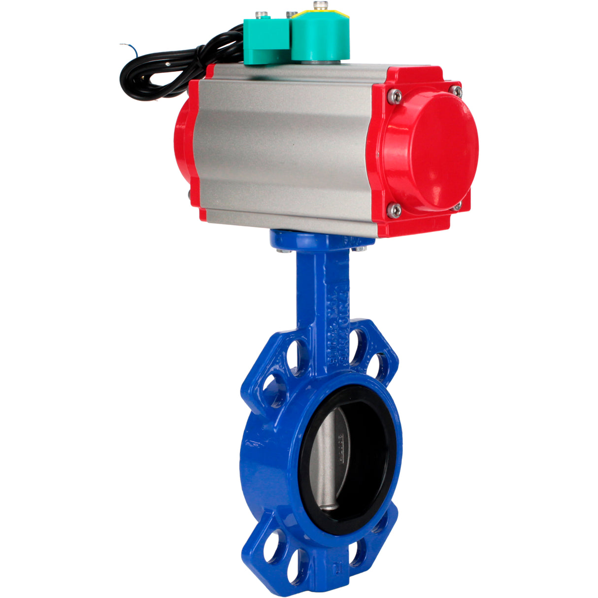 Water Butterfly Valve Elephant WBV1432E-2W-Fb-H DN40-300 16 bar body - GGG50 cast iron, disc - 316L stainless steel, seal - EPDM, with pneumatic drive PA-DA-XXX and ALS200D magnetic switch