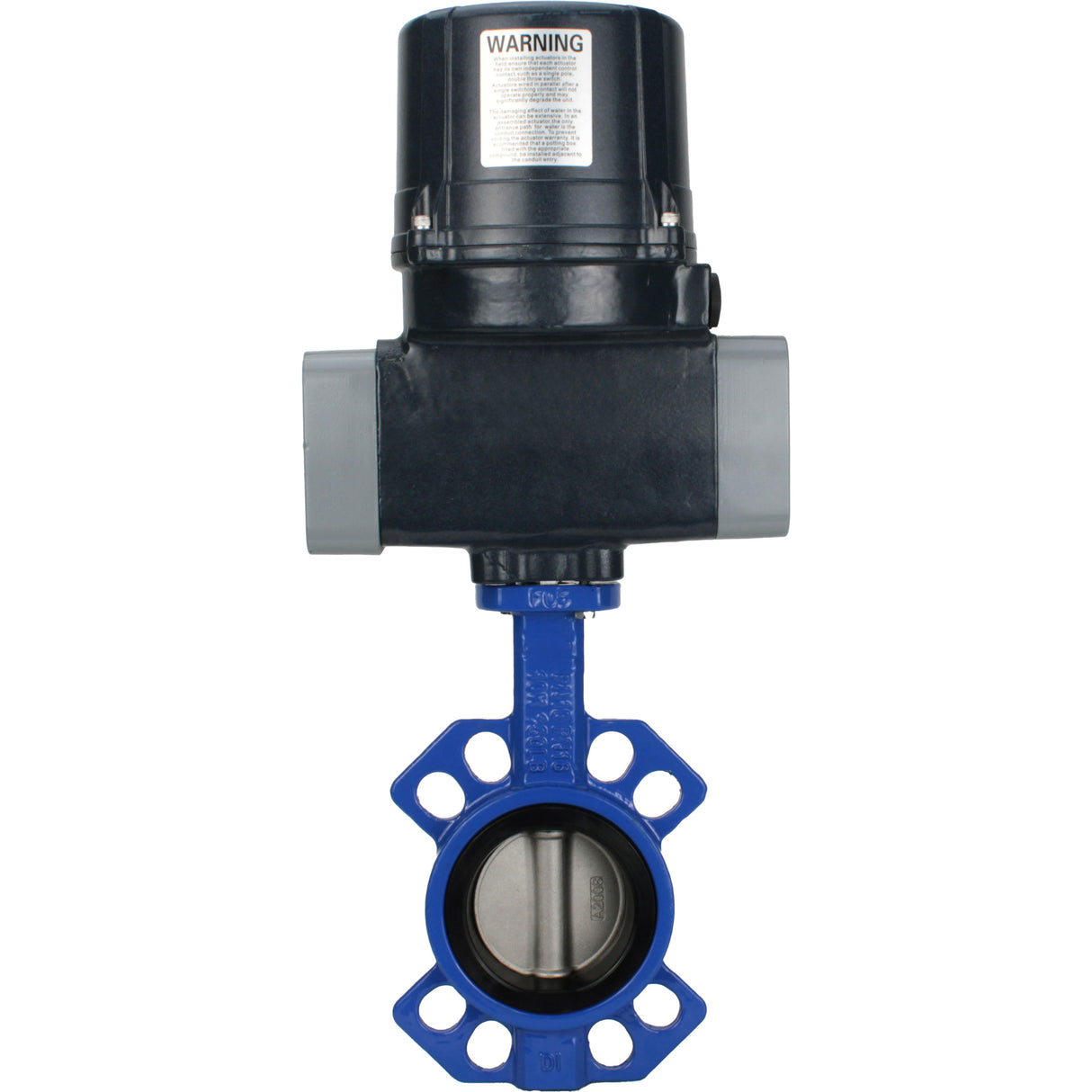 Butterfly valves Elephant WBV1432N-2W-Fb-H interflanged, body - cast iron GGG50, disc - stainless steel 316L, seal - NBR, with electric quarter turn actuator Elephant QTSA-N-EM-O0-220VAC