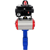 Vanne papillon d'eau Elephant WBV1616N-2W-Fb-H, matériau du corps - fonte QT450, matériau du disque - fonte QT450, joint - NBR, actionneur pneumatique PA-DA double action, 4M310-08 220V, BKV APL-410N EX