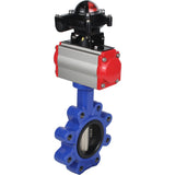 Vanne papillon d'eau Elephant WBV1616N-2W-Fb-H, matériau du corps - fonte QT450, matériau du disque - fonte QT450, joint - NBR, actionneur pneumatique PA-DA double action, 4M310-08 220V, BKV APL-210N