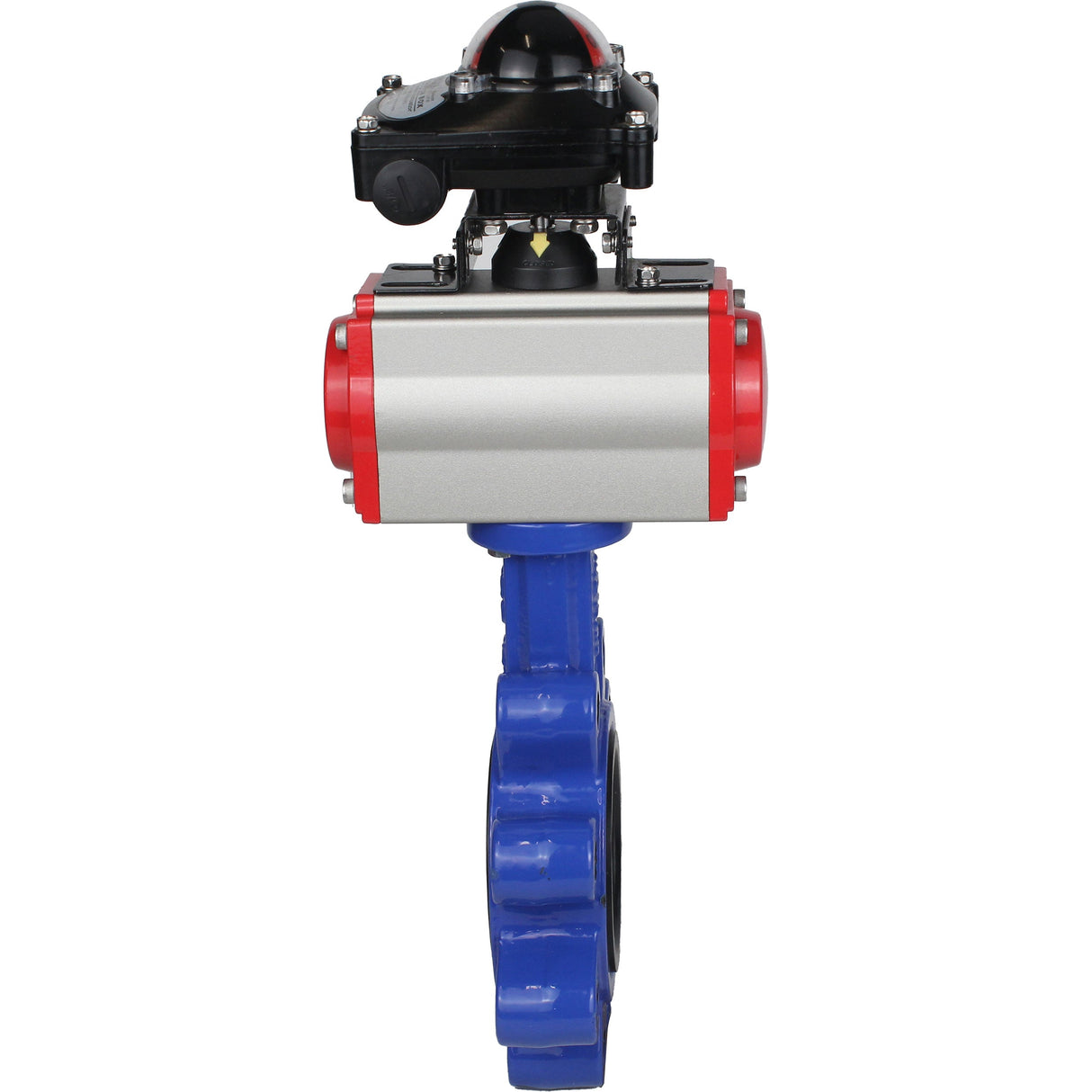Vanne papillon d'eau Elephant WBV1616N-2W-Fb-H, matériau du corps - fonte QT450, matériau du disque - fonte QT450, joint - NBR, actionneur pneumatique PA-DA double action, 4M310-08 220V, BKV APL-210N