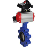 Vanne papillon d'eau Elephant WBV1616E-2W-Fb-H, matériau du corps - fonte QT450, matériau du disque - fonte QT450, joint - EPDM, actionneur pneumatique PA-DA double action, 4M310-08 24V, BKV APL-210N