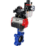 Vanne papillon d'eau Elephant WBV1616N-2W-Fb-H, matériau du corps - fonte QT450, matériau du disque - fonte QT450, joint - NBR, actionneur pneumatique PA-DA double action, 4M310-08 24V, BKV APL-210N BPV AFC2000