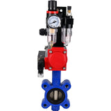 Vanne papillon d'eau Elephant WBV1616N-2W-Fb-H, matériau du corps - fonte QT450, matériau du disque - fonte QT450, joint - NBR, actionneur pneumatique PA-DA double action, 4M310-08 24V, BKV APL-210N BPV AFC2000