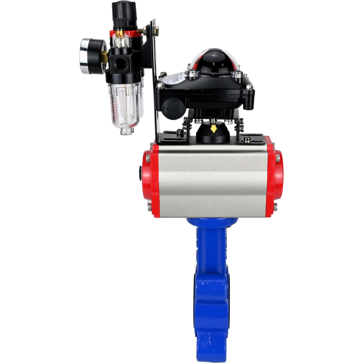 Vanne papillon d'eau Elephant WBV1616N-2W-Fb-H, matériau du corps - fonte QT450, matériau du disque - fonte QT450, joint - NBR, actionneur pneumatique PA-DA double action, 4M310-08 24V, BKV APL-210N BPV AFC2000