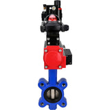 Vanne papillon d'eau Elephant WBV1616N-2W-Fb-H, matériau du corps - fonte QT450, matériau du disque - fonte QT450, joint - NBR, actionneur pneumatique PA-DA double action, 4M310-08 24V, BKV APL-210N BPV AFC2000