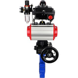 Vanne papillon d'eau Elephant WBV1616N-2W-Fb-H, matériau du corps - fonte QT450, matériau du disque - fonte QT450, joint - NBR, actionneur pneumatique PA-DA double action, 4M310-08 220V, BKV APL-410N EX, volant MON, BPV AFC2000