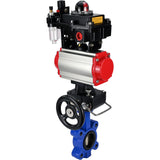 Vanne papillon d'eau Elephant WBV1616N-2W-Fb-H, matériau du corps - fonte QT450, matériau du disque - fonte QT450, joint - NBR, actionneur pneumatique PA-DA double action, 4M310-08 220V, BKV APL-410N EX, volant MON, BPV AFC2000