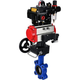 Vanne papillon d'eau Elephant WBV1616N-2W-Fb-H, matériau du corps - fonte QT450, matériau du disque - fonte QT450, joint - NBR, actionneur pneumatique PA-DA double action, 4M310-08 220V, BKV APL-410N EX, volant MON, BPV AFC2000