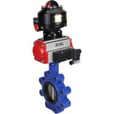 Vanne papillon d'eau Elephant WBV1616E-2W-Fb-H, matériau du corps - fonte QT450, matériau du disque - fonte QT450, joint - EPDM, actionneur pneumatique PA-DA double action, 4M310-08 24V, BKV APL-510N EX