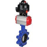 Vanne papillon d'eau Elephant WBV1616E-2W-Fb-H, matériau du corps - fonte QT450, matériau du disque - fonte QT450, joint - EPDM, actionneur pneumatique PA-DA double action, 4M310-08 24V, BKV APL-510N EX